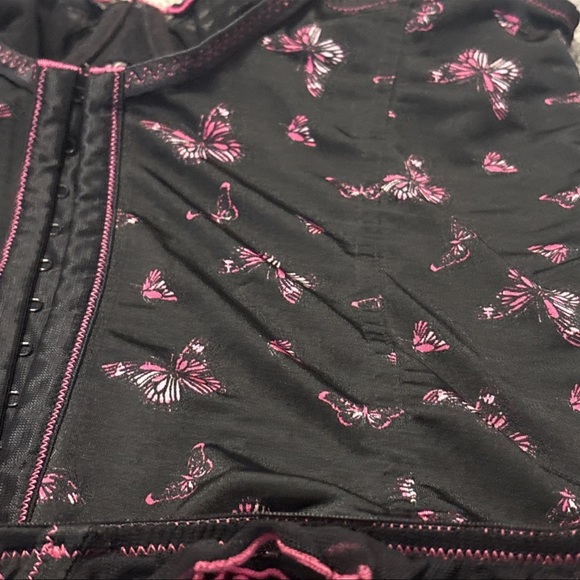 Victoria's Secret Butterfly VTG Corset Top Satin Lingerie Silky Thong Pajama Set - Picture 8 of 17